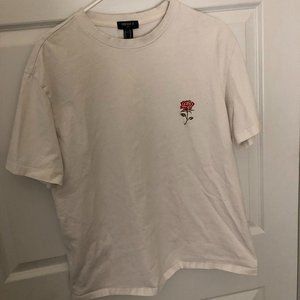 Forever 21 'White' T-Shirt with rose
